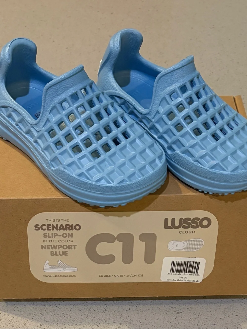Lusso Kids' Slip-On Clog - Newport Blue UK 10 New with  box $48